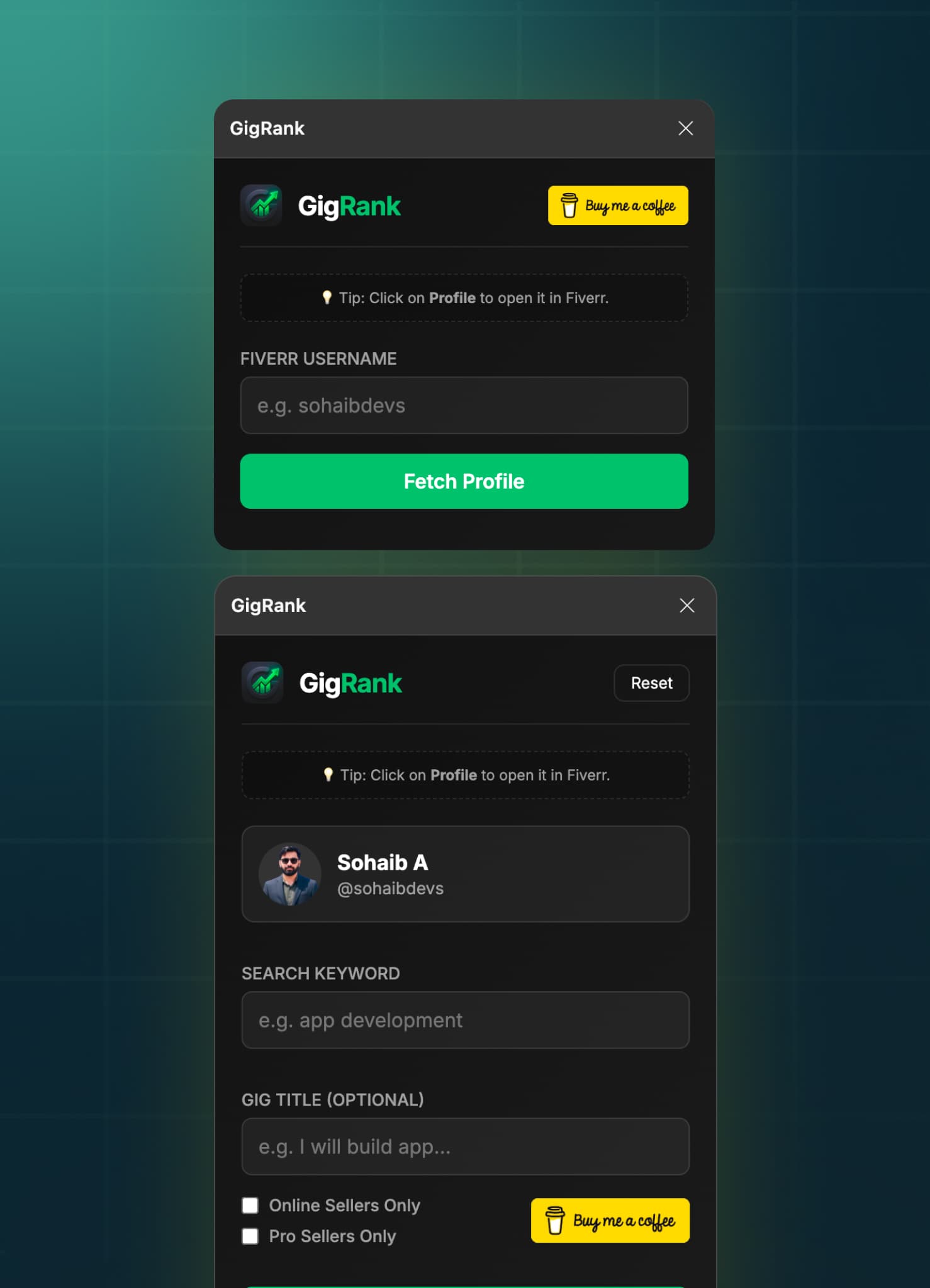 GigRank tracking